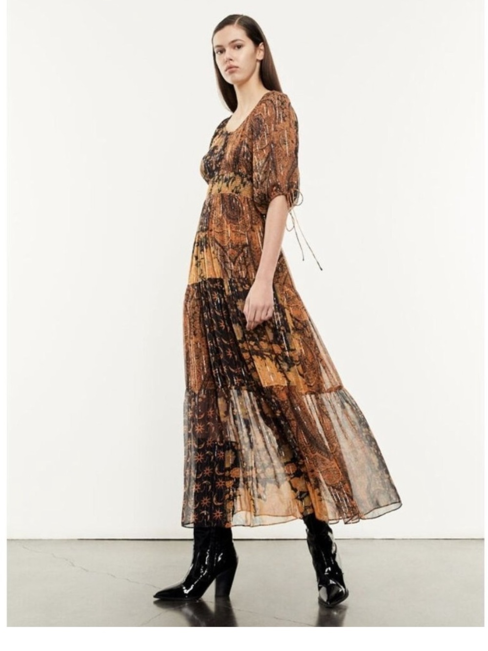 The Kooples Stella patchwork sheer maxi dress Witchy Whimsigoth whimsical fairy